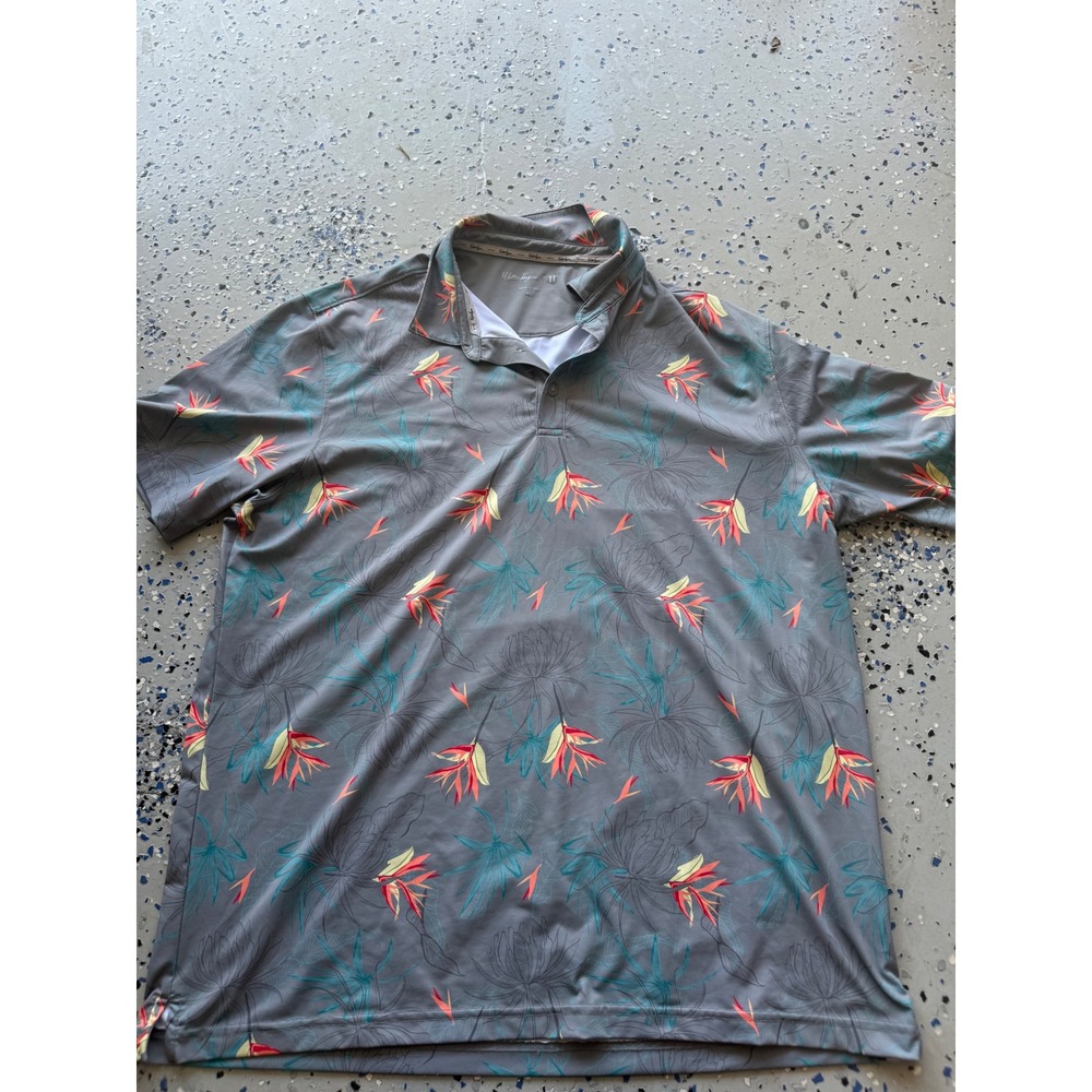 Walter Hagen Floral Golf Polo Tropical Bird of Paradise Print‎ XL